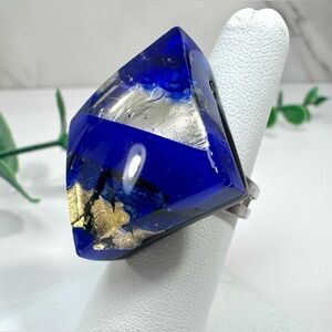 💙Artsy Chunky Resin Statement Ring
